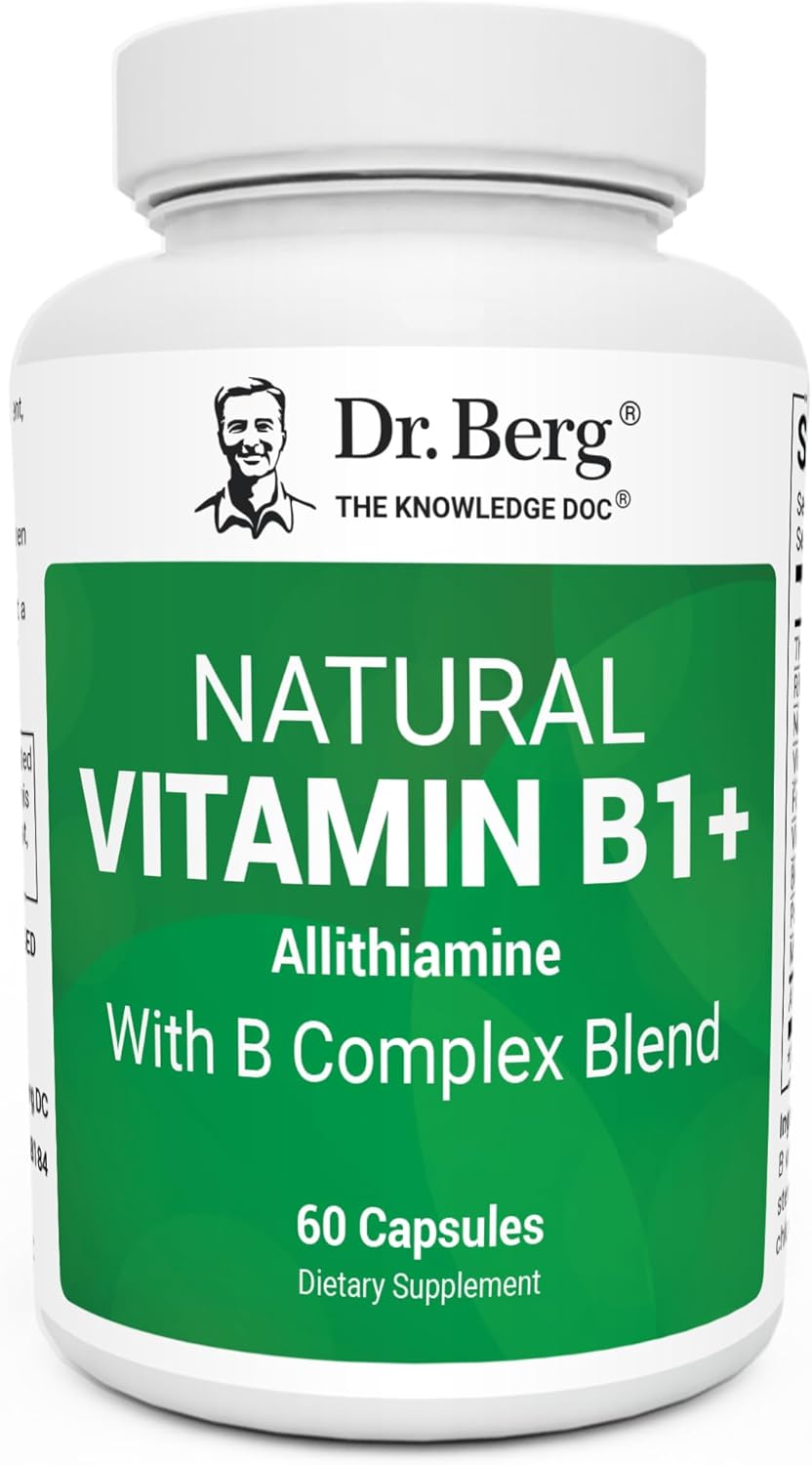 Dr. Berg Natural Vitamin B1 B6 B12 Complex - Allithiamine Vitamin B1 Supplement (60 gel caps)
