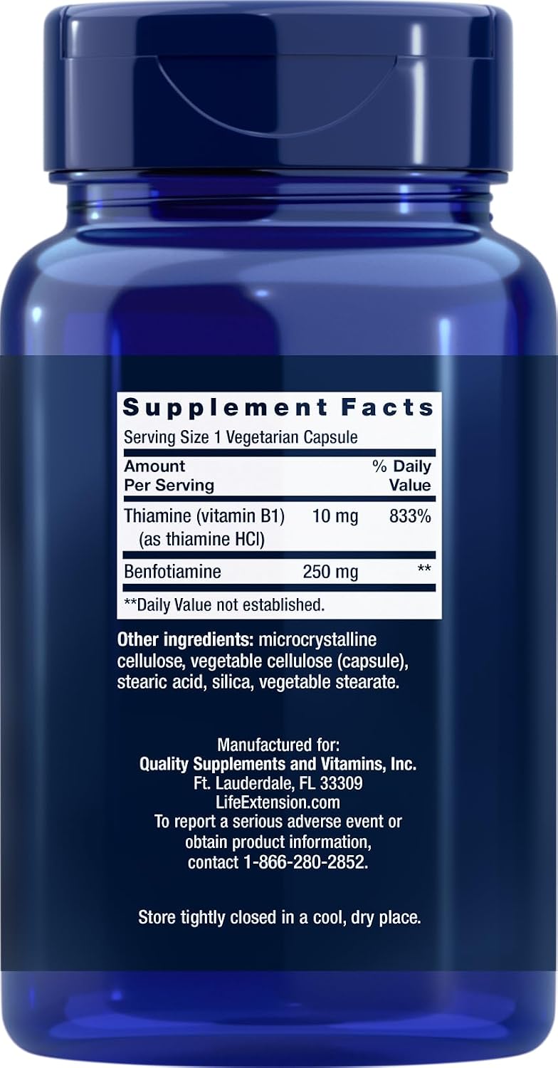 Life Extension Mega Benfotiamine – 250 mg (120 Vegetarian Capsules)