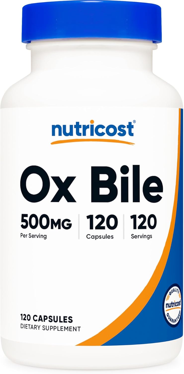 Nutricost Ox Bile Capsules 500mg (120 Capsules)