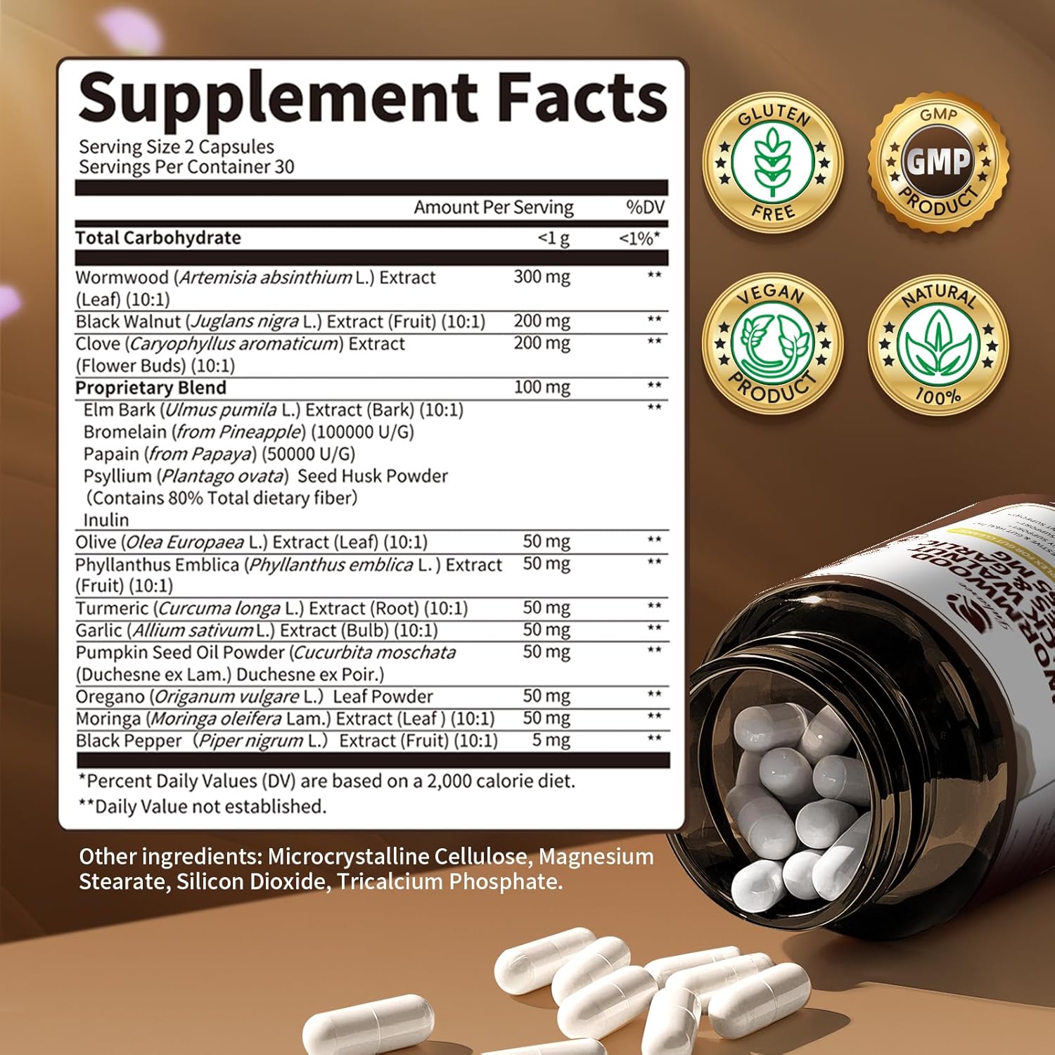 Lukaree 16 in 1 Wormwood Black Walnut Clove Cleanse for Humans ( 60 Gel Caps)