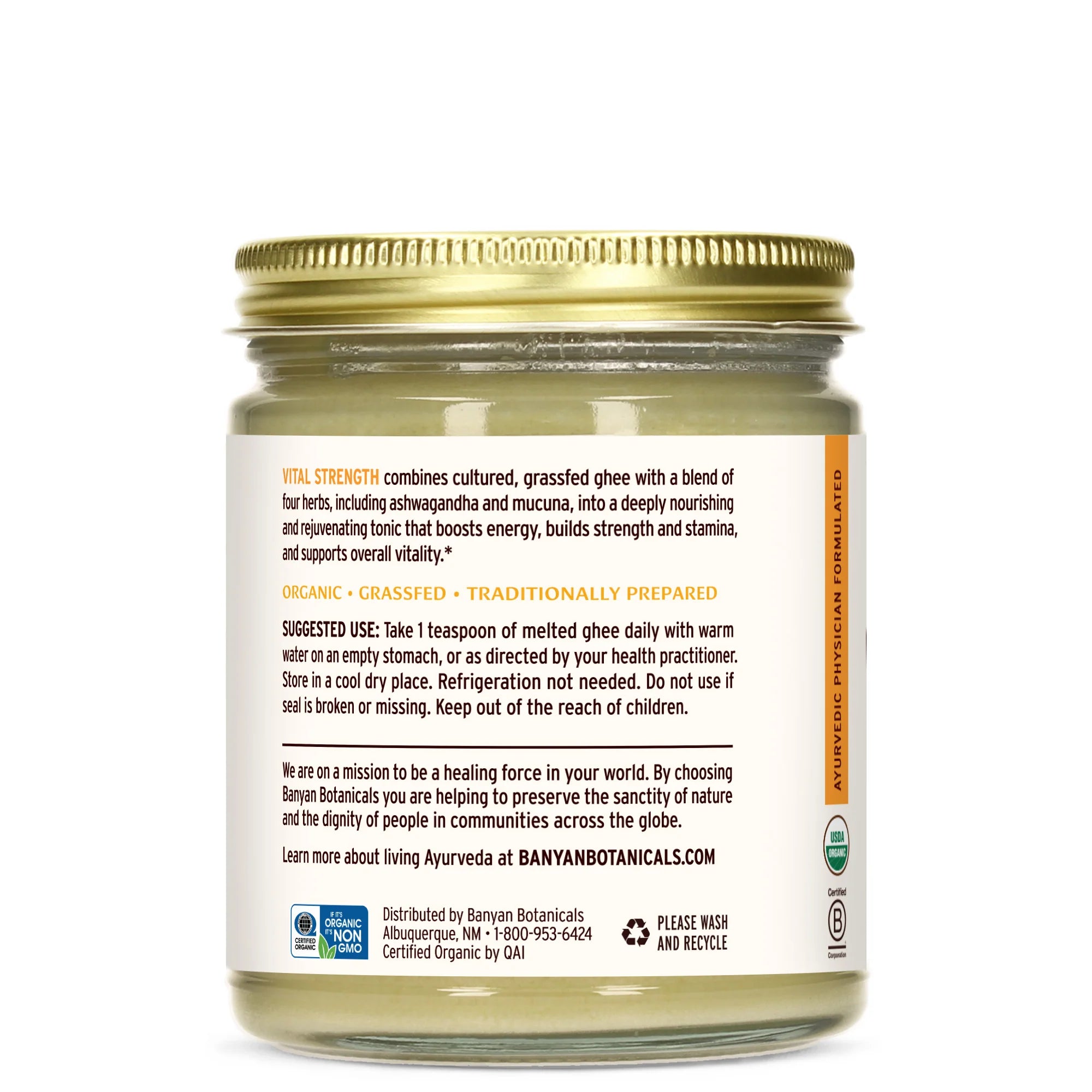 Sidha Soma Supreme Ashwagandha Ghee (7.5 oz) (Now Vital Strength Ghee)