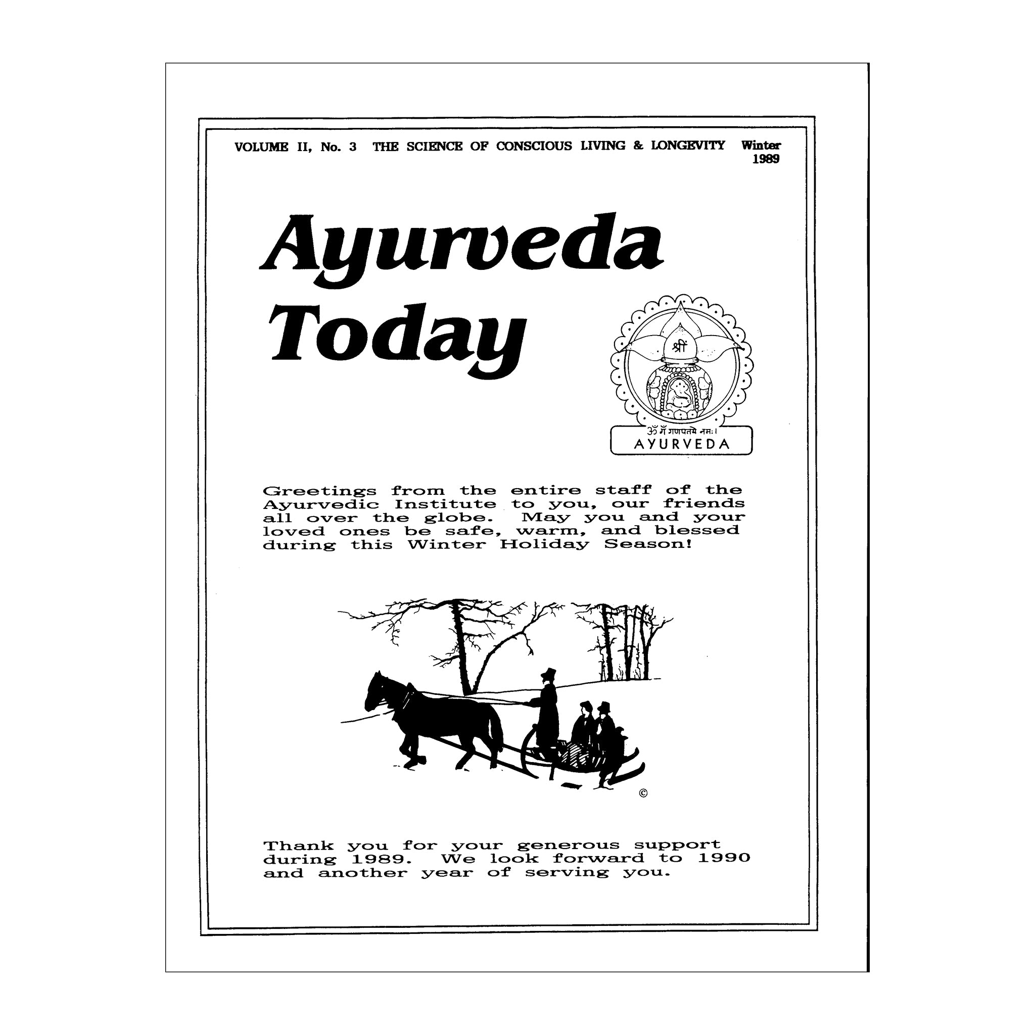 1989 Winter Ayurveda Today