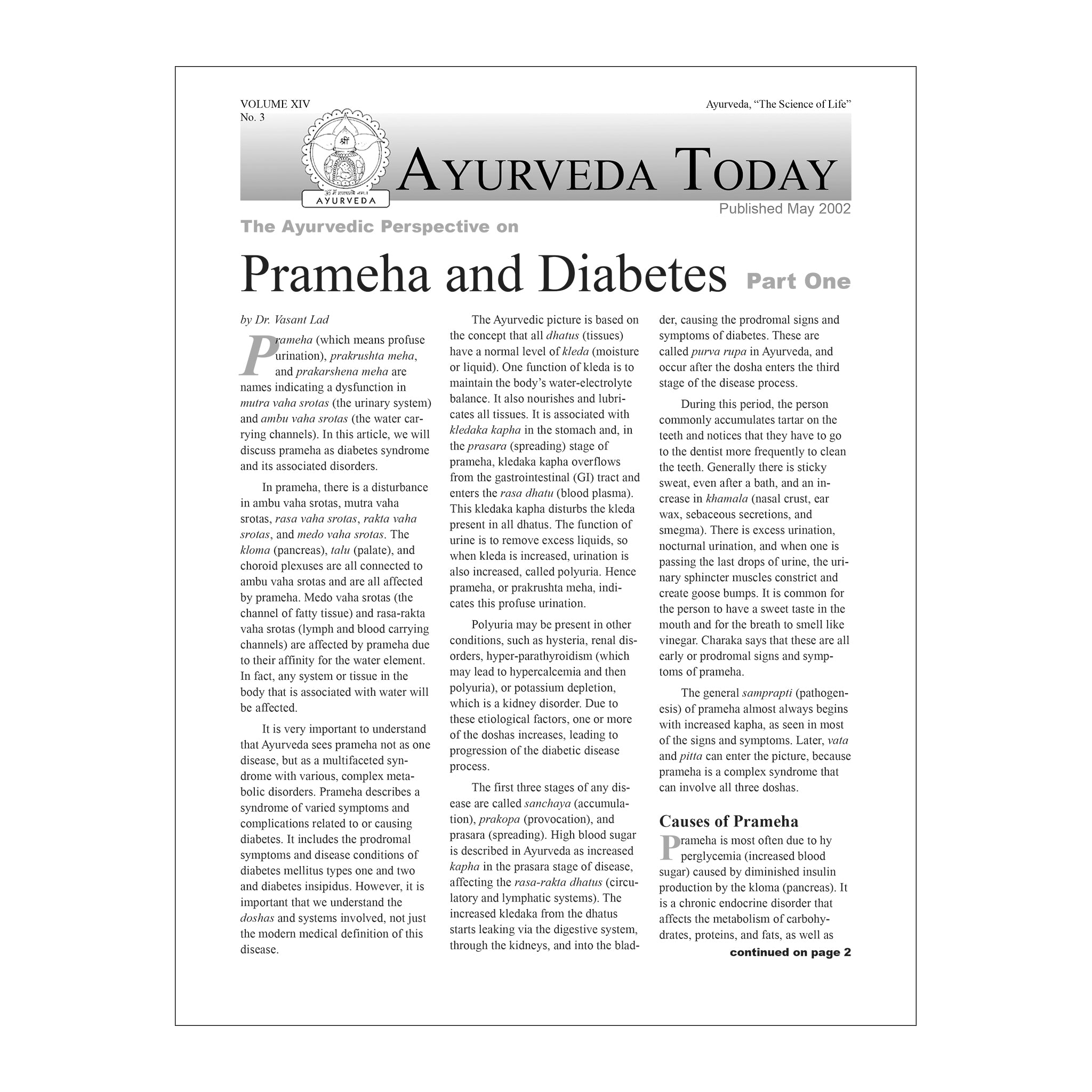 2001 Winter Ayurveda Today