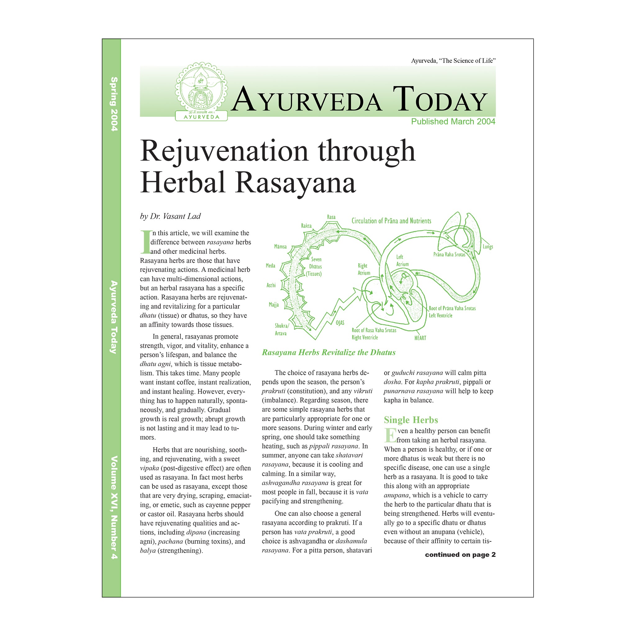 2004 Spring Ayurveda Today