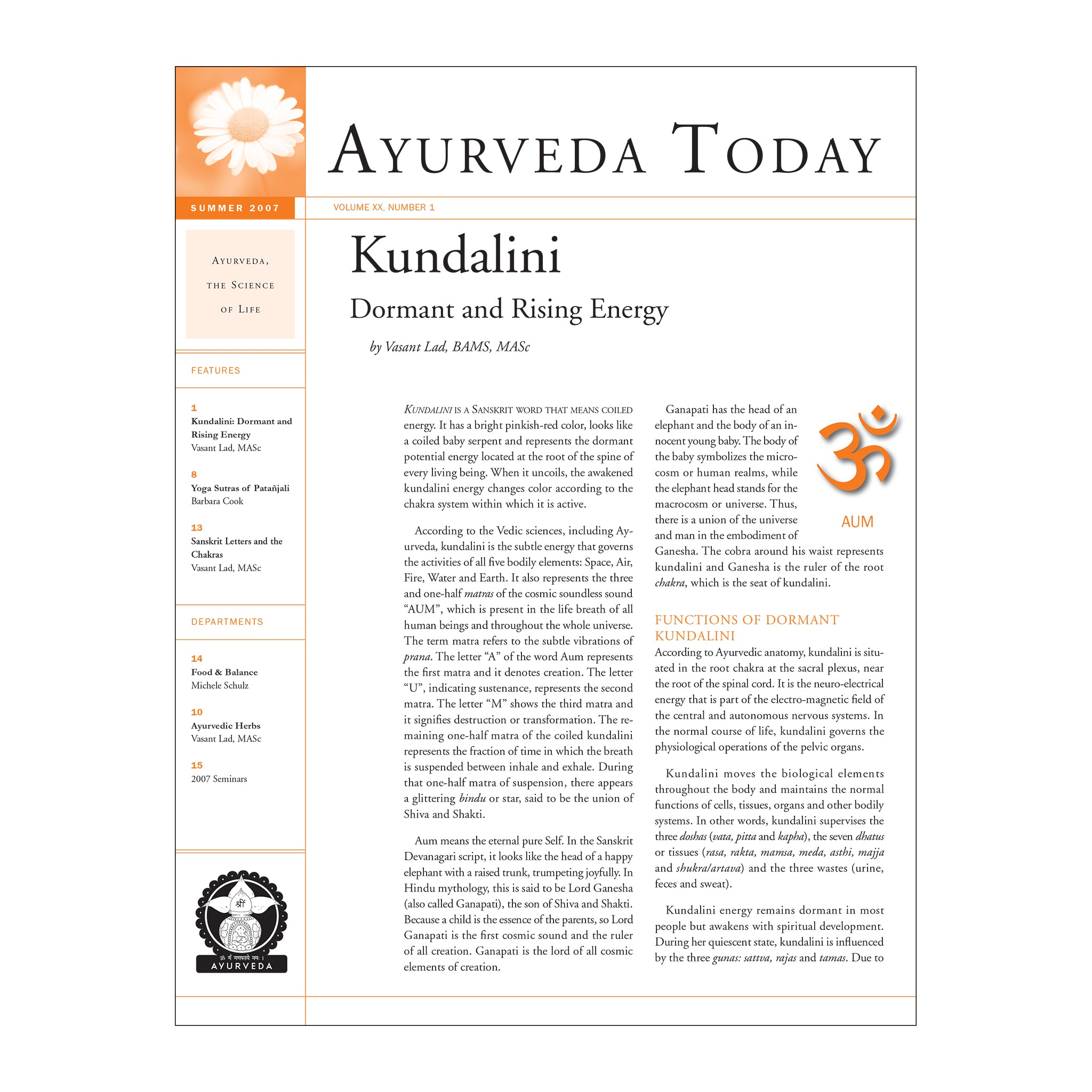 2007 Summer Ayurveda Today