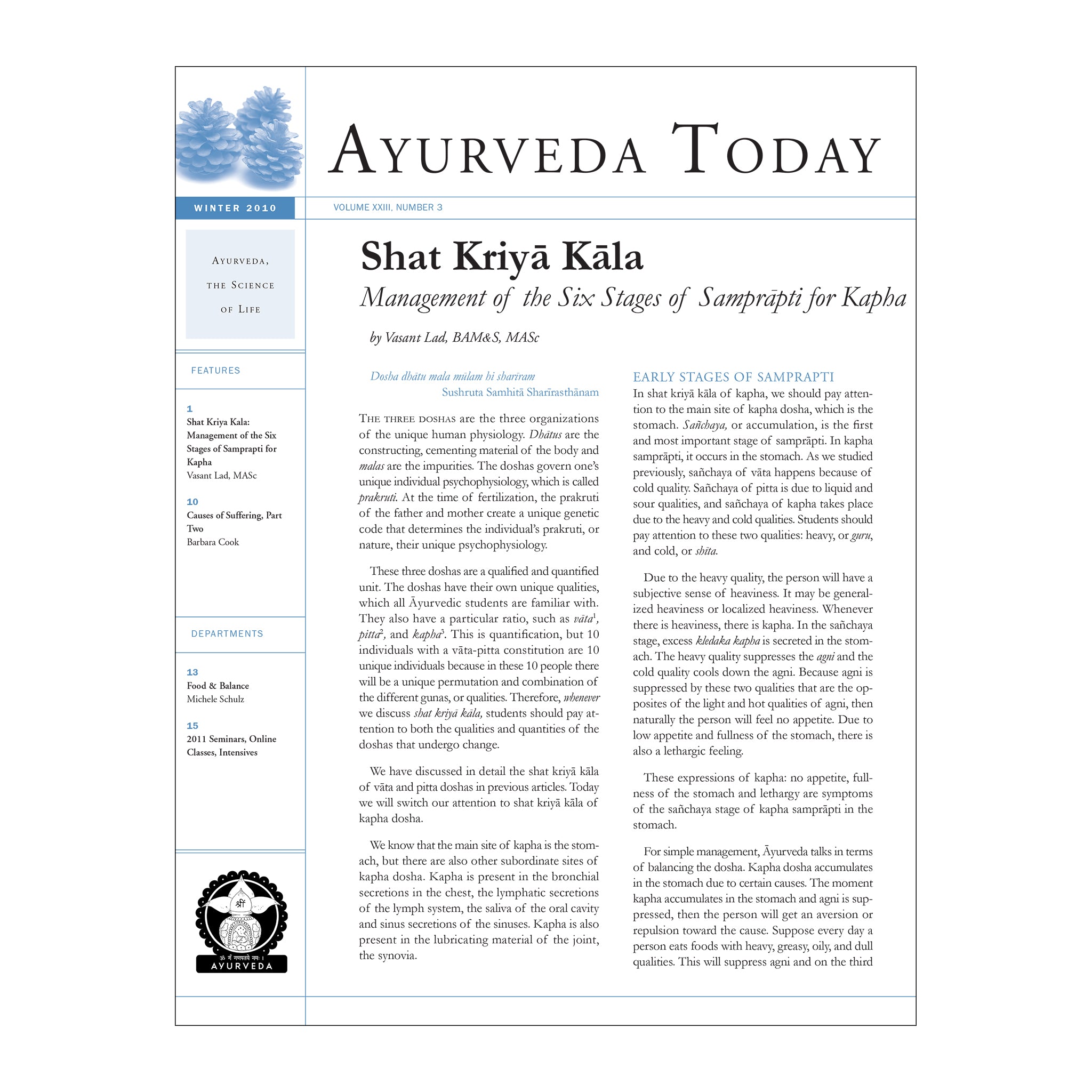 2010 Winter Ayurveda Today