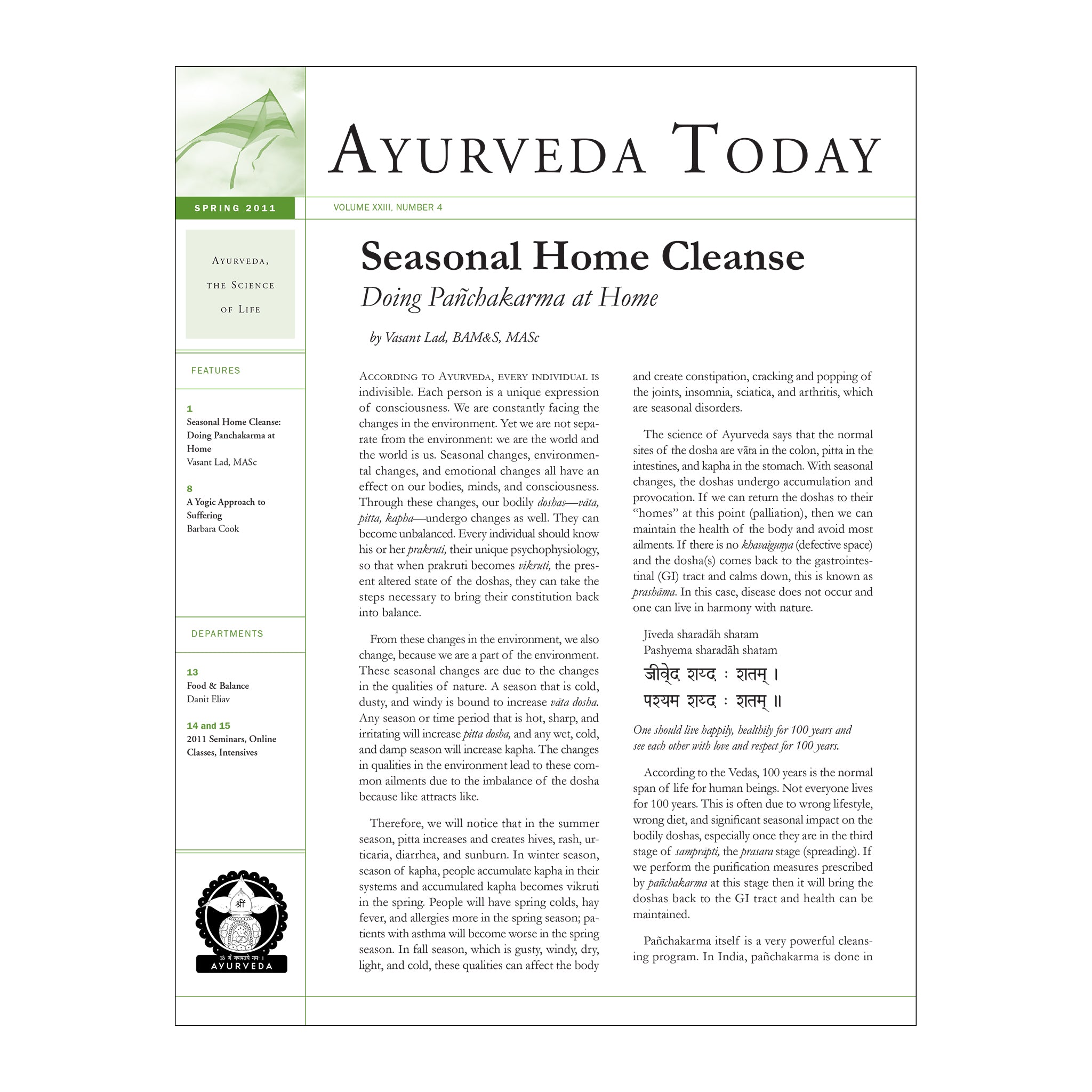 2011 Spring Ayurveda Today