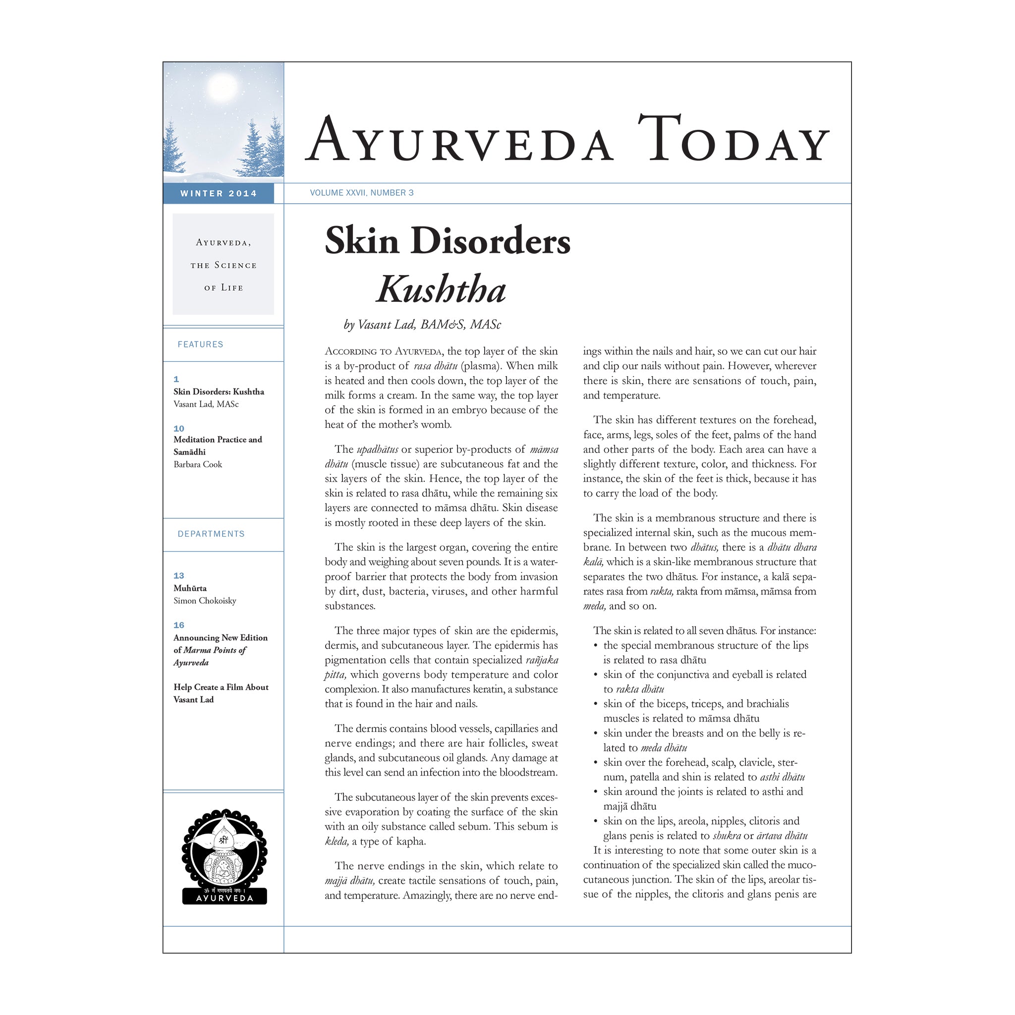 2014 Winter Ayurveda Today