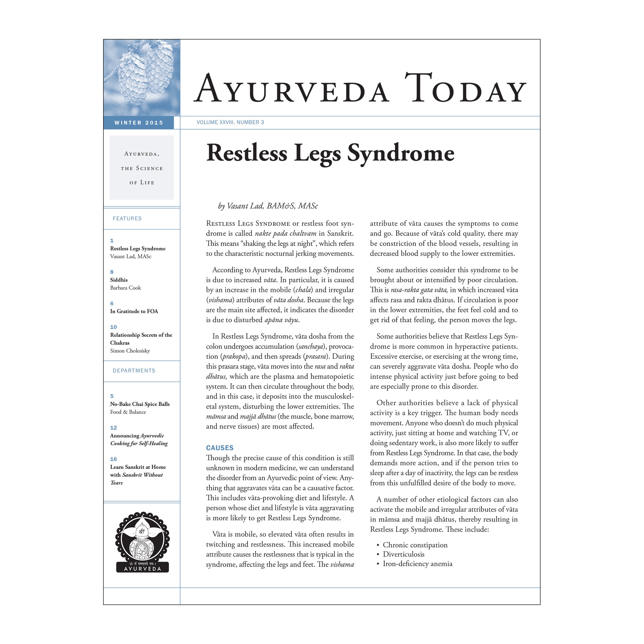 2015 Winter Ayurveda Today