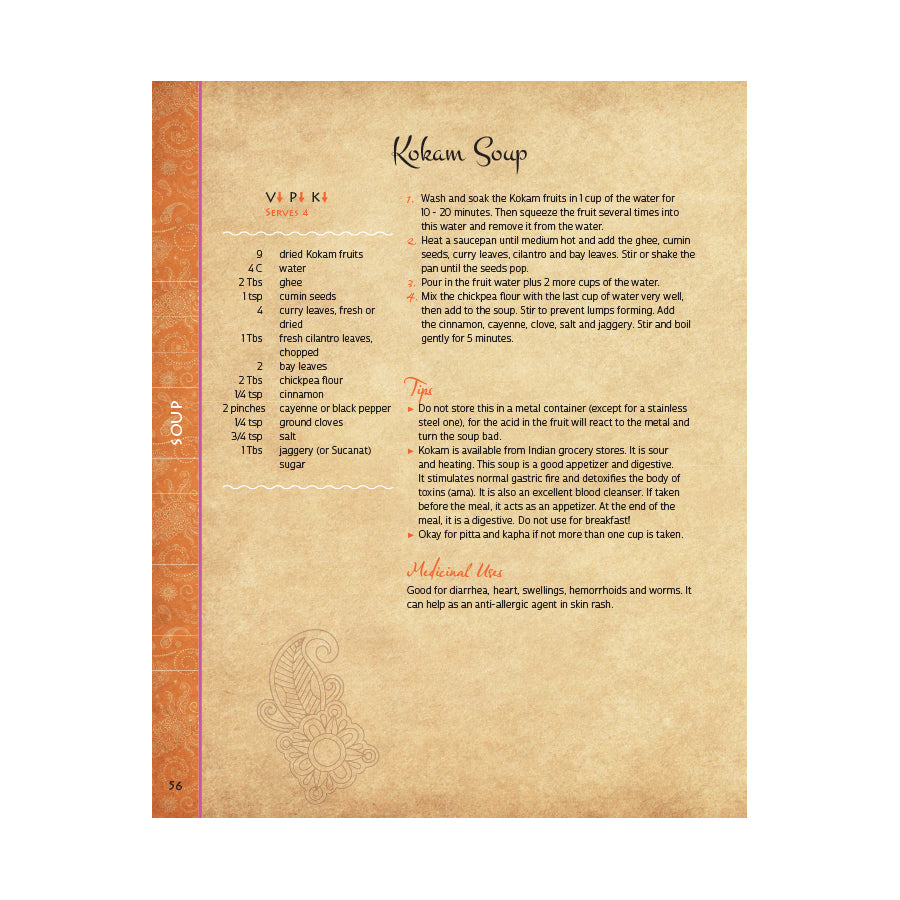 Ayurvedic Cooking for Self Healing Hard Cover by Dr. Vasant Lad and Usha Lad