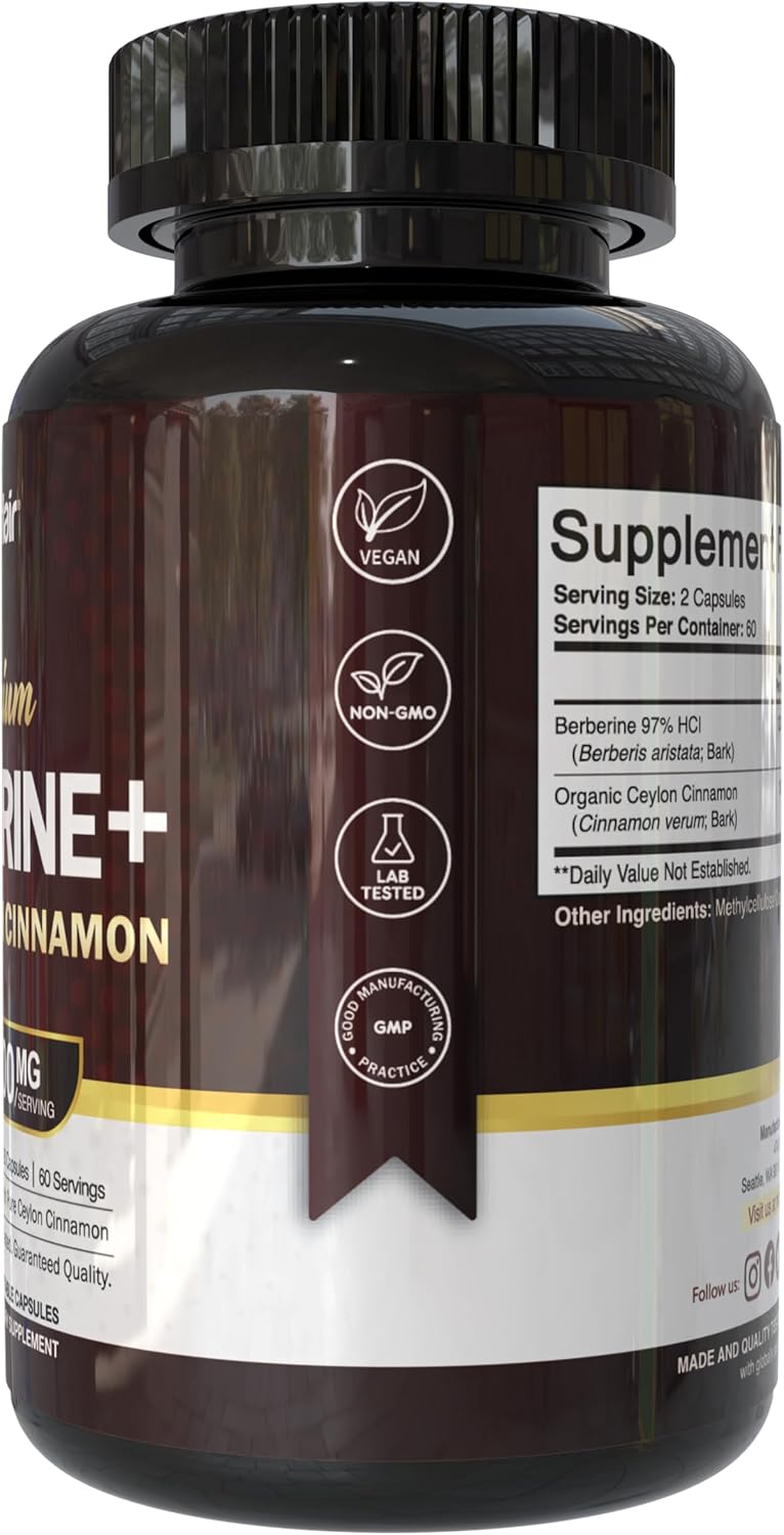 NutriFlair Berberine with Ceylon Cinnamon (120 capsules)