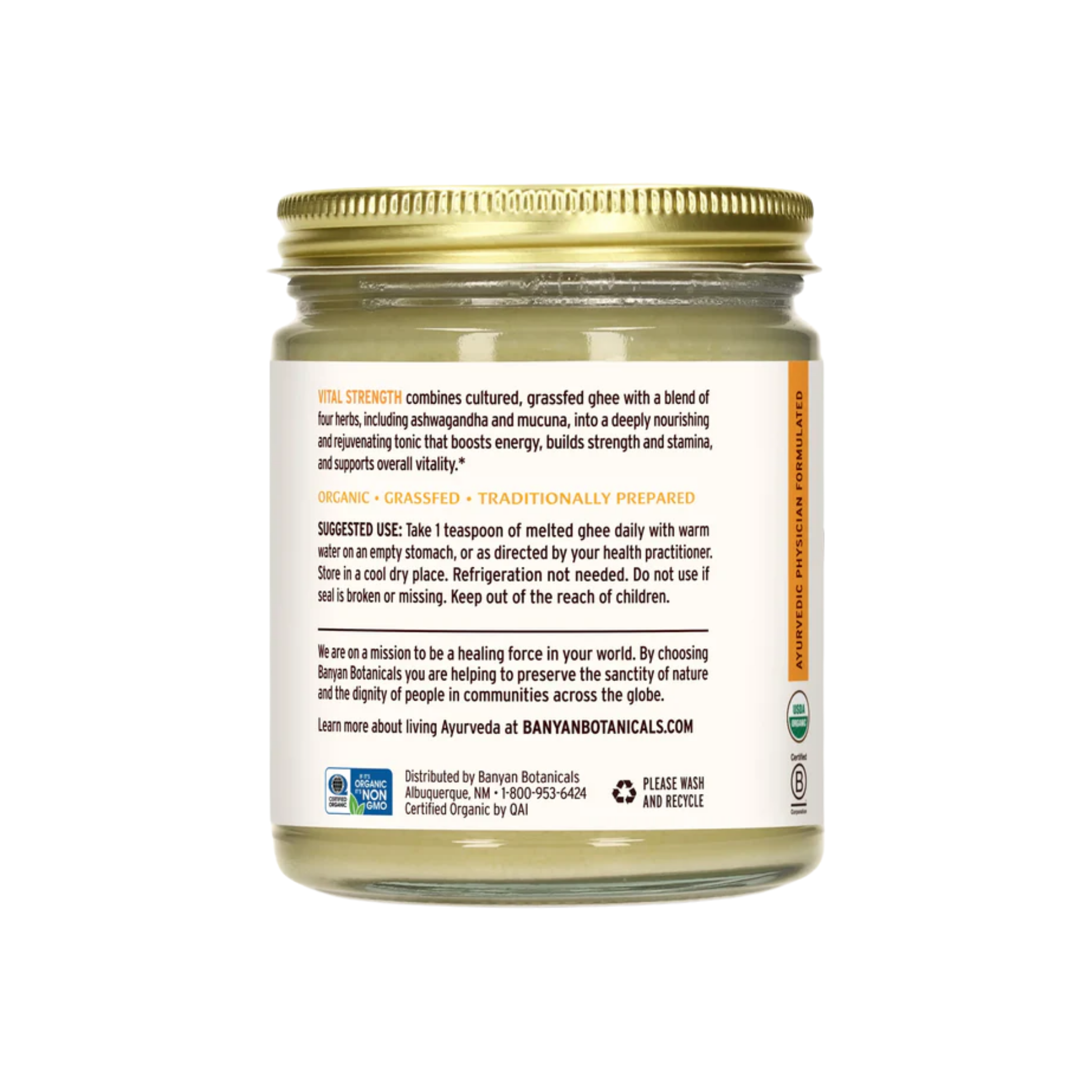 Sidha Soma Supreme Ashwagandha Ghee (7.5 oz) (Now Vital Strength Ghee)