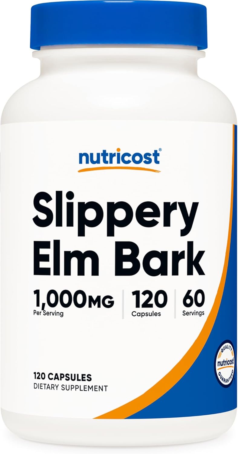 Nutricost Slippery Elm Bark Capsules 1,000 mg (120 Capsules)
