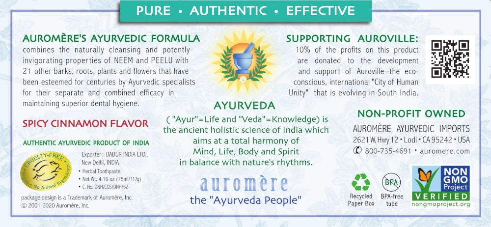 Auromere Ayurvedic Herbal Toothpaste Cinnamon