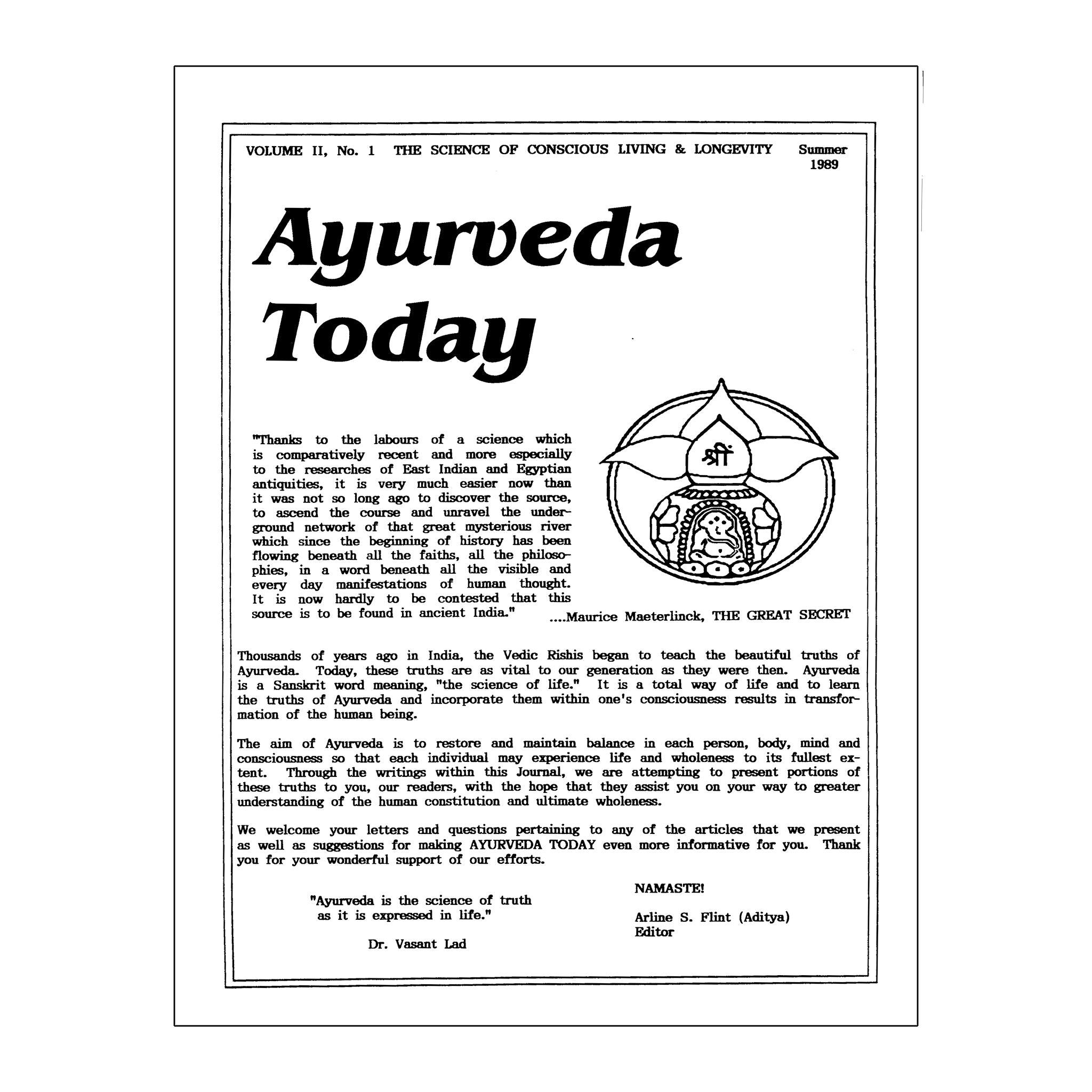 1989 Summer Ayurveda Today