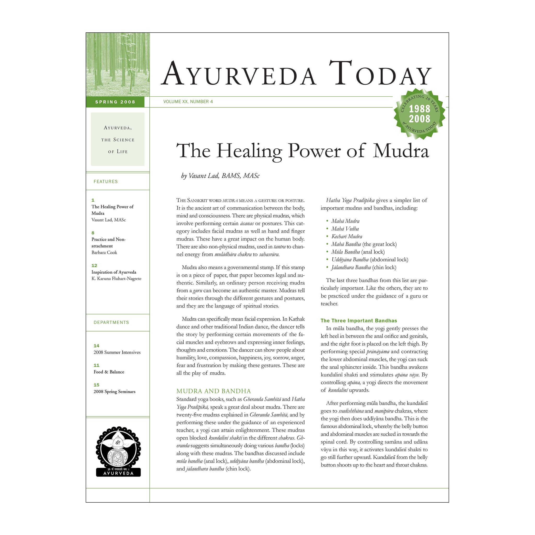 2008 Spring Ayurveda Today