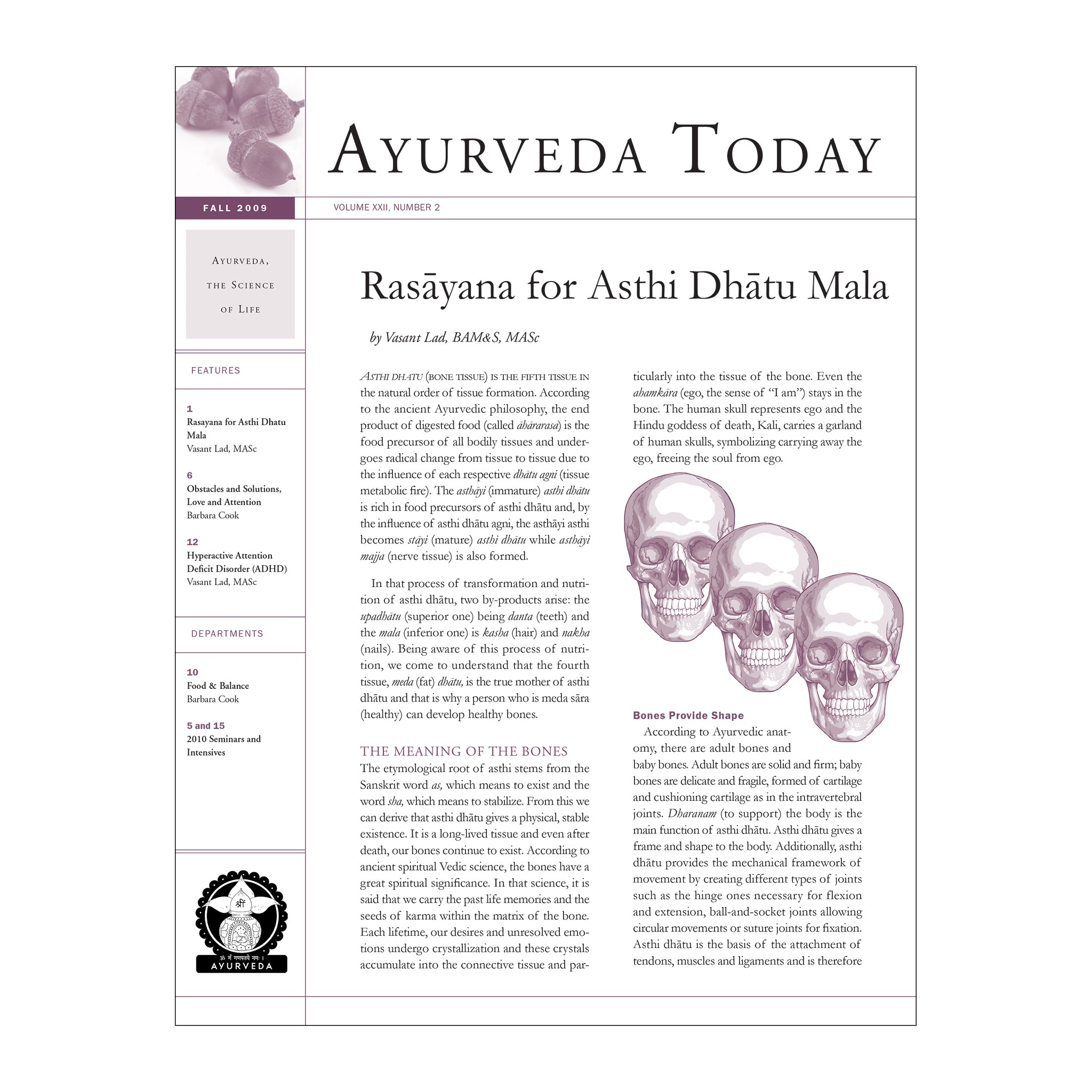 2009 Fall  Ayurveda Today