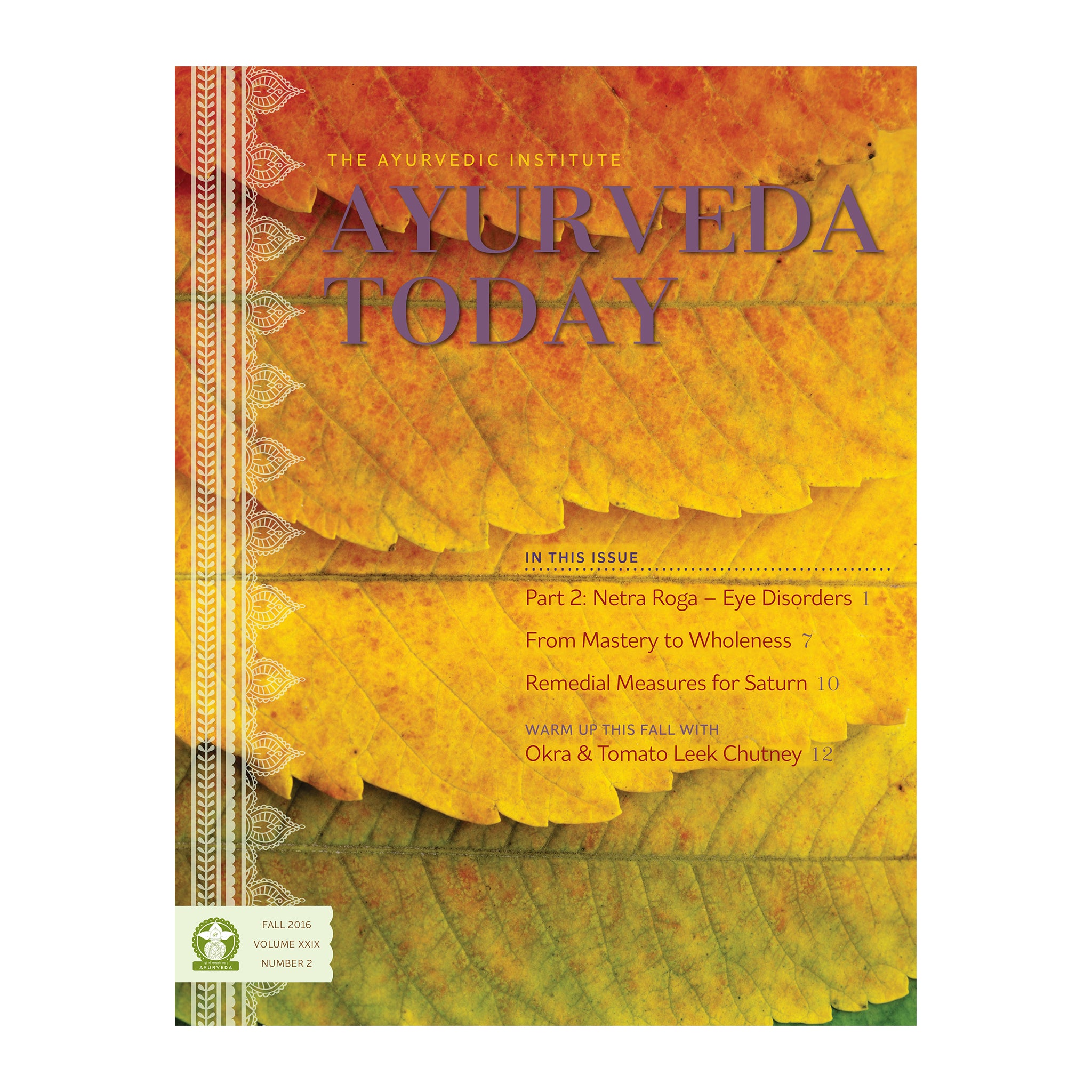 2016 Fall Ayurveda Today